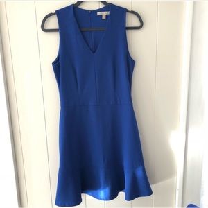 Blue V neck dress